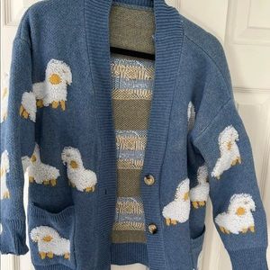 Blue sheep sweater